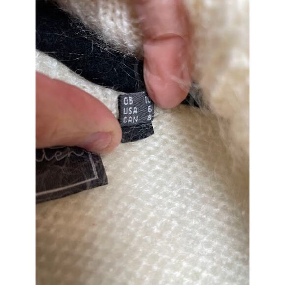 Giorgio Kauten Tricot Cardigan Sweater Womens Size 6 Cream Old Money Classic - Picture 7 of 14